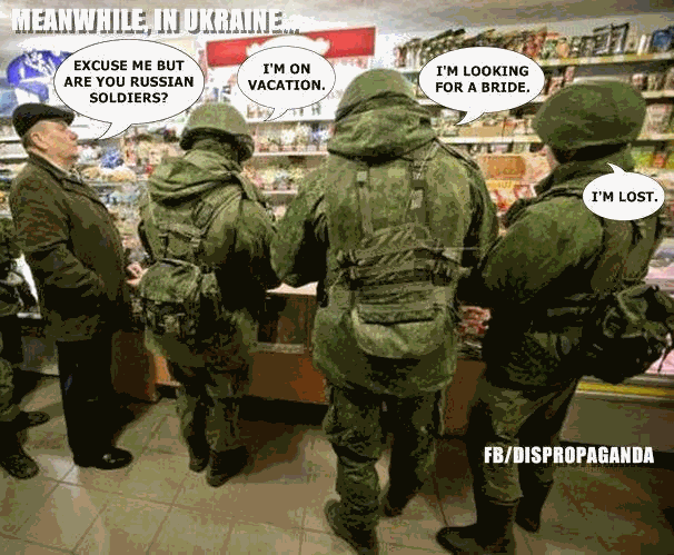 Ukraina ja venäläiset sotilaat.