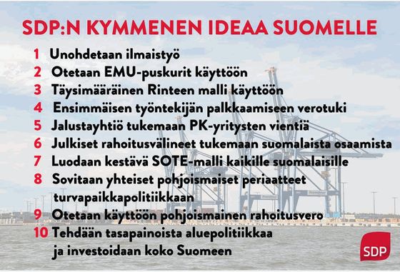 SDP:n kymmenen ideaa Suomelle